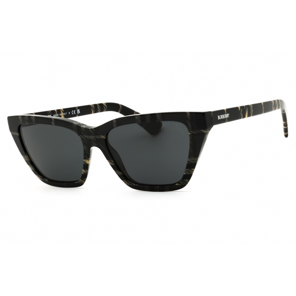 NWT Burberry 0BE4468-419987 Grey Check Cat Eye 54mm Sunglasses